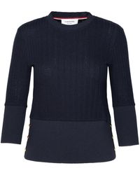 Thom Browne - Navy Virgin Wool Sweater - Lyst