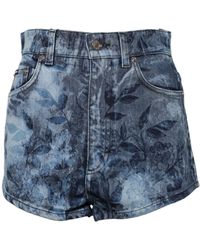 Dolce & Gabbana - Floral Print Denim Shorts - Lyst