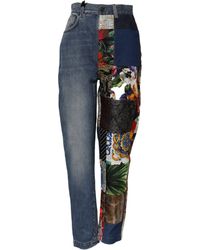 Dolce & Gabbana - Patchwork Denim Jeans - Lyst