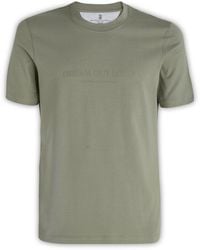 Brunello Cucinelli - Logo Printed Crewneck T-shirt - Lyst