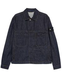 Stone Island - Shirt Jacket Denim- Cotton - Lyst