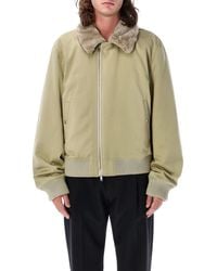 Burberry - Cotton And Shearling Bomber Jacket - Lyst
