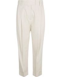 Brunello Cucinelli - Wide Straight Leg Plain Trousers - Lyst
