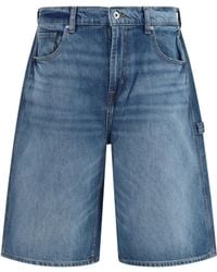 7FOR - Wide-Leg Shorts Cotton Bermuda - Lyst