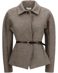P.A.R.O.S.H. - Houndstooth Blazer Fleece Wool Ovis Aries Blazers & Vests - Lyst
