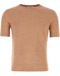 Jil Sander - Antiqued Silk T-Shirt - Lyst