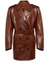 Prada - Leather Coat - Lyst