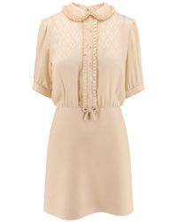 Valentino - Short Crepe Couture Dress With Silk Jaquard Toute La V Top With Ruffle Detail - Lyst