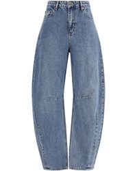 Self-Portrait - Barrel Leg Jeans Cotton - Lyst