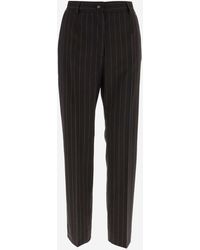 Dolce & Gabbana - Stretch Virgin Wool Pinstripe Pants - Lyst