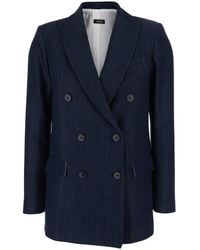 Le Plain - Double-Breasted Jacket With Peak Revers - Lyst