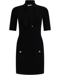 Elisabetta Franchi - Mini Knitted Dress With Scarf - Lyst