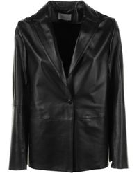 Via Masini 80 - Single-Breasted Leather Blazer Jacket - Lyst