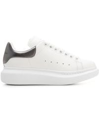 Alexander McQueen White And Burgundy Oversized Sneakers Lyst