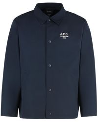 A.P.C. - Regis Cotton Blend Overshirt - Lyst