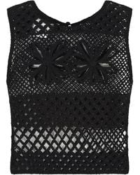 Pinko - Gonzano Sleeveless Crochet Top, Viscose Tops - Lyst