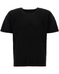 Homme Plissé Issey Miyake - Pleated T-Shirt With Crew Neck - Lyst