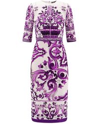 Dolce & Gabbana - Dress With "Majolica" Print - Lyst