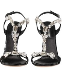 Dolce & Gabbana - Keira Satin Embroidered Sandals - Lyst