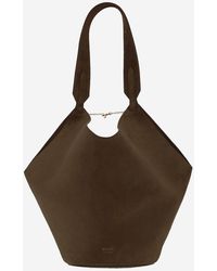 KHAITE - Small Lotus Suede Leather Bag Calfskin Shoulder - Lyst