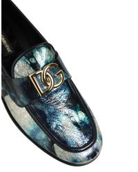 Dolce & Gabbana - Metallic Leather Dg Loafers Shoes, Calf - Lyst