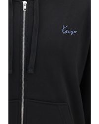 KENZO - Kenzio Signature Embroidered Cotton Zip Hoodie - Lyst