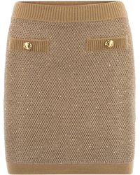 Elisabetta Franchi - Knitted Skirt With Sequins - Lyst