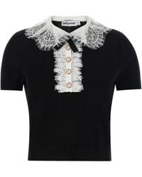 Self-Portrait - Top With Lace Collar - Lyst