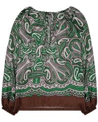P.A.R.O.S.H. - Silk Blouse With Paisley Print - Lyst