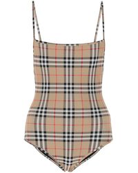 Burberry - Check One-piece Swimsuit - Lyst