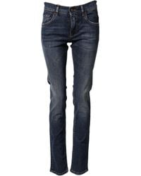 Dolce & Gabbana - Washed Cotton Skinny Denim Skinny Jeans - Lyst