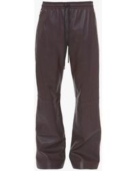 JW Anderson - Drawstring Wide Leg Leather Trousers - Lyst