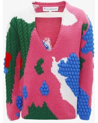 JW Anderson - Textured V Cut-out Jumper - Lyst