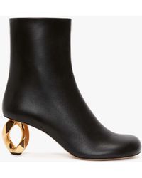 JW Anderson - Chain Heel Leather Ankle Boots - Lyst