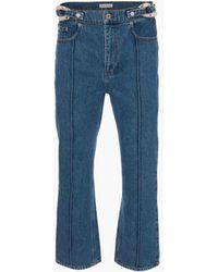 JW Anderson Chain Link Slim Fit Denim Jeans - Blue