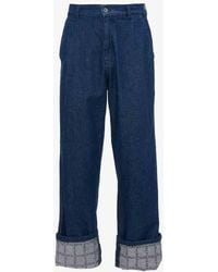 JW Anderson - Logo Grid Turn Up Workwear Denim Jeans - Lyst