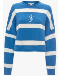 JW Anderson - Cropped Jumper With Anchor Logo Embroidery - Lyst