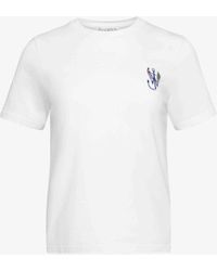 JW Anderson - Printed T-shirt With Anchor Embroidery - Lyst