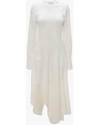 JW Anderson Detachable Long Sleeve Patchwork Dress - White