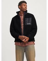 Jack & Jones - High Stand-Up Collar Teddy Jacket - Lyst