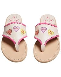 Jack Rogers Embroidered Conversation Hearts Sandal - Pink