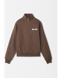 Jacquemus - Das Gros Grain Sweatshirt Mit Reißverschluss Und Rollkragen - Lyst