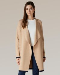 Jaeger Tipped Longline Waterfall Cardigan - Natural