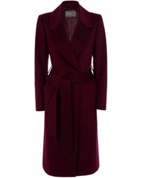 Jaeger Wool Wrap Coat - Red