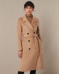 Jaeger Belted Double Breasted Coat - Natural