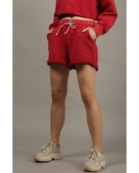 Jane Gun - Shabby Chic Washed Cherry Red Running Shorts - Lyst
