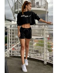 Jane Gun - Shabby Charcoal Cropped Sweater And Shorts Set - Lyst