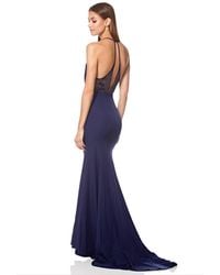 Jarlo - Carlin High Neck Fishtail Dress With Open Back Detail - Lyst