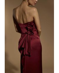 Jarlo - Kylie Strapless Satin Maxi Dress With Corsage Detail - Lyst