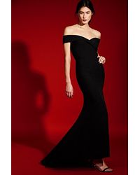 Jarlo - Bella Bardot Maxi Dress With Thigh Split And Train - Lyst